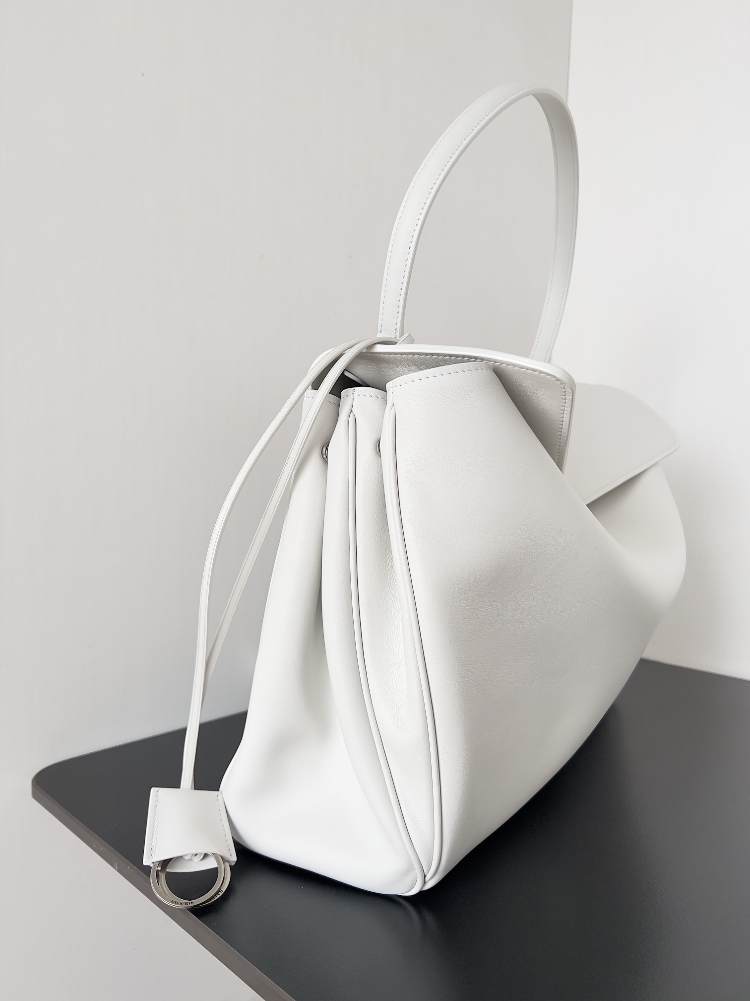 BALENCIAGA Rodeo Large Handbag in White/Silver Hardware