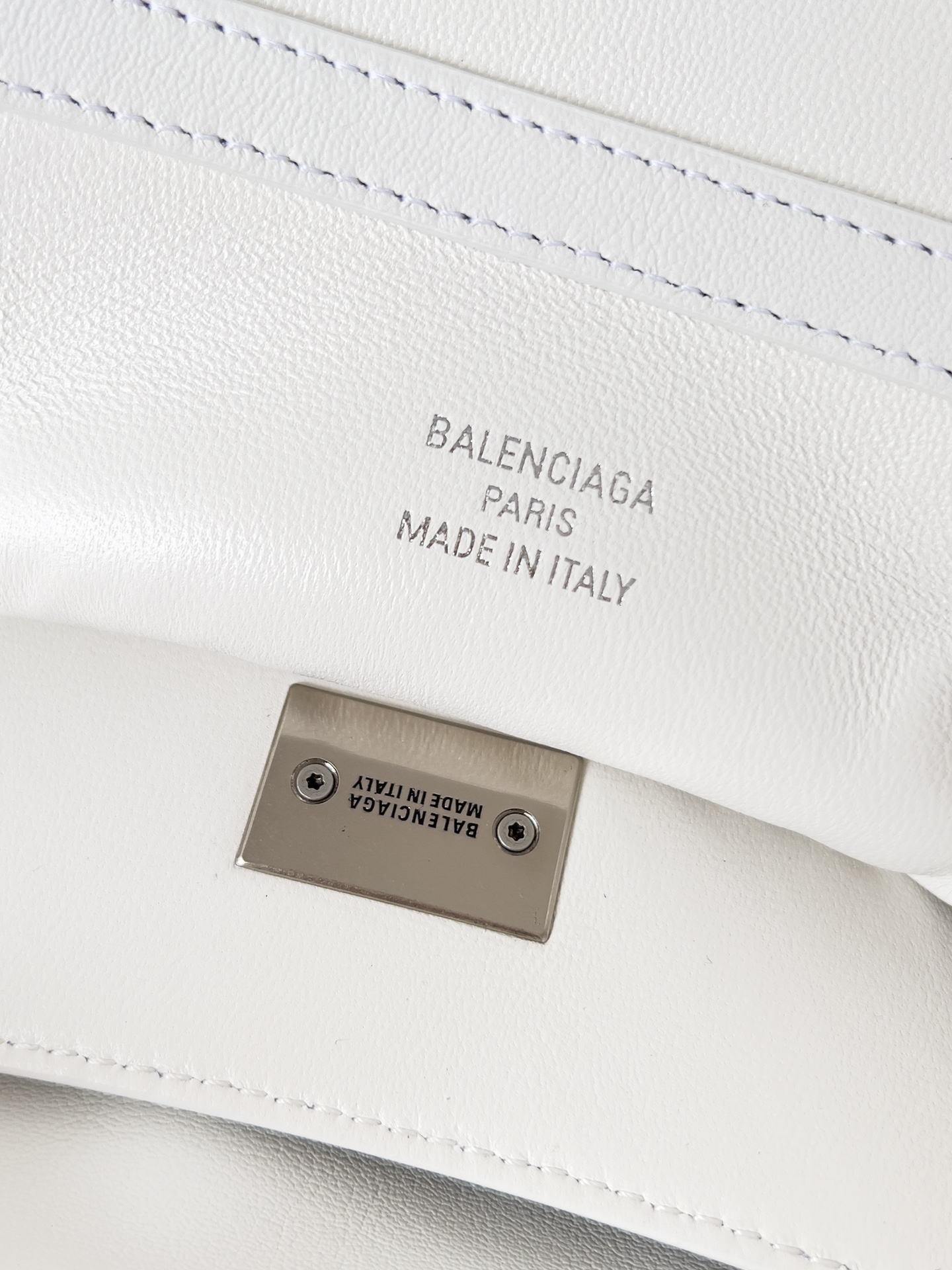 BALENCIAGA Rodeo Large Handbag in White/Silver Hardware