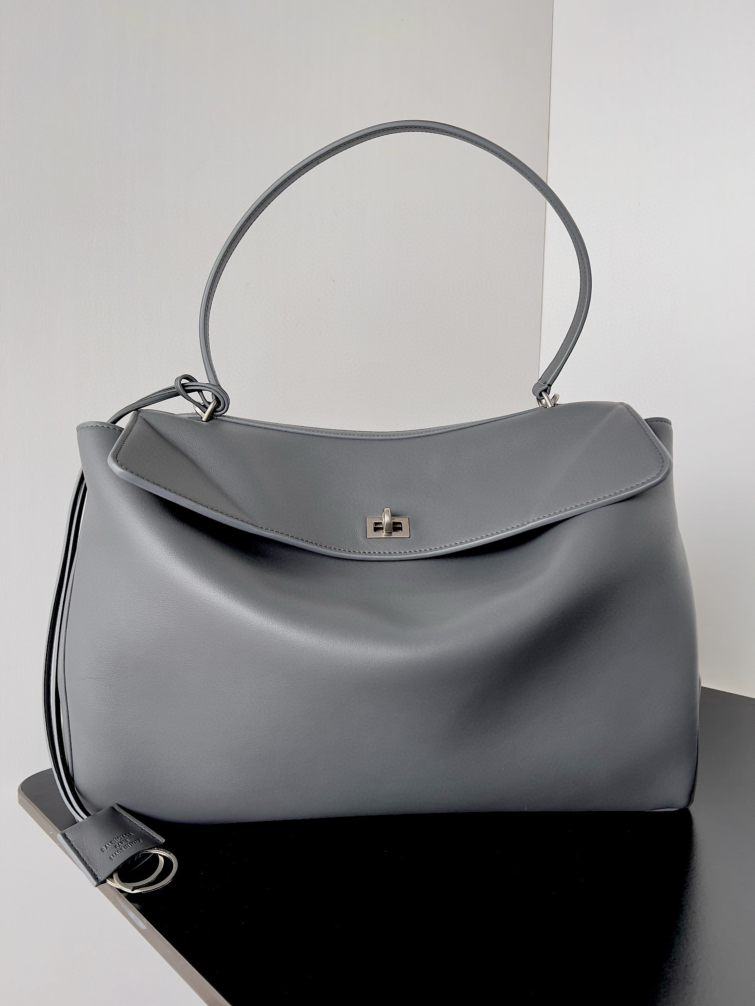 BALENCIAGA Rodeo Large Handbag in Grey/Silver Hardware