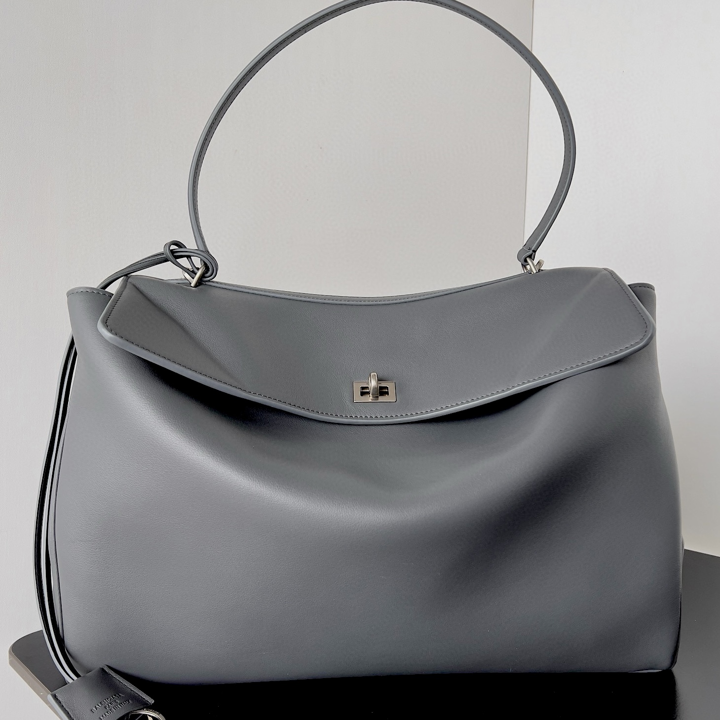 BALENCIAGA Rodeo Large Handbag in Grey/Silver Hardware