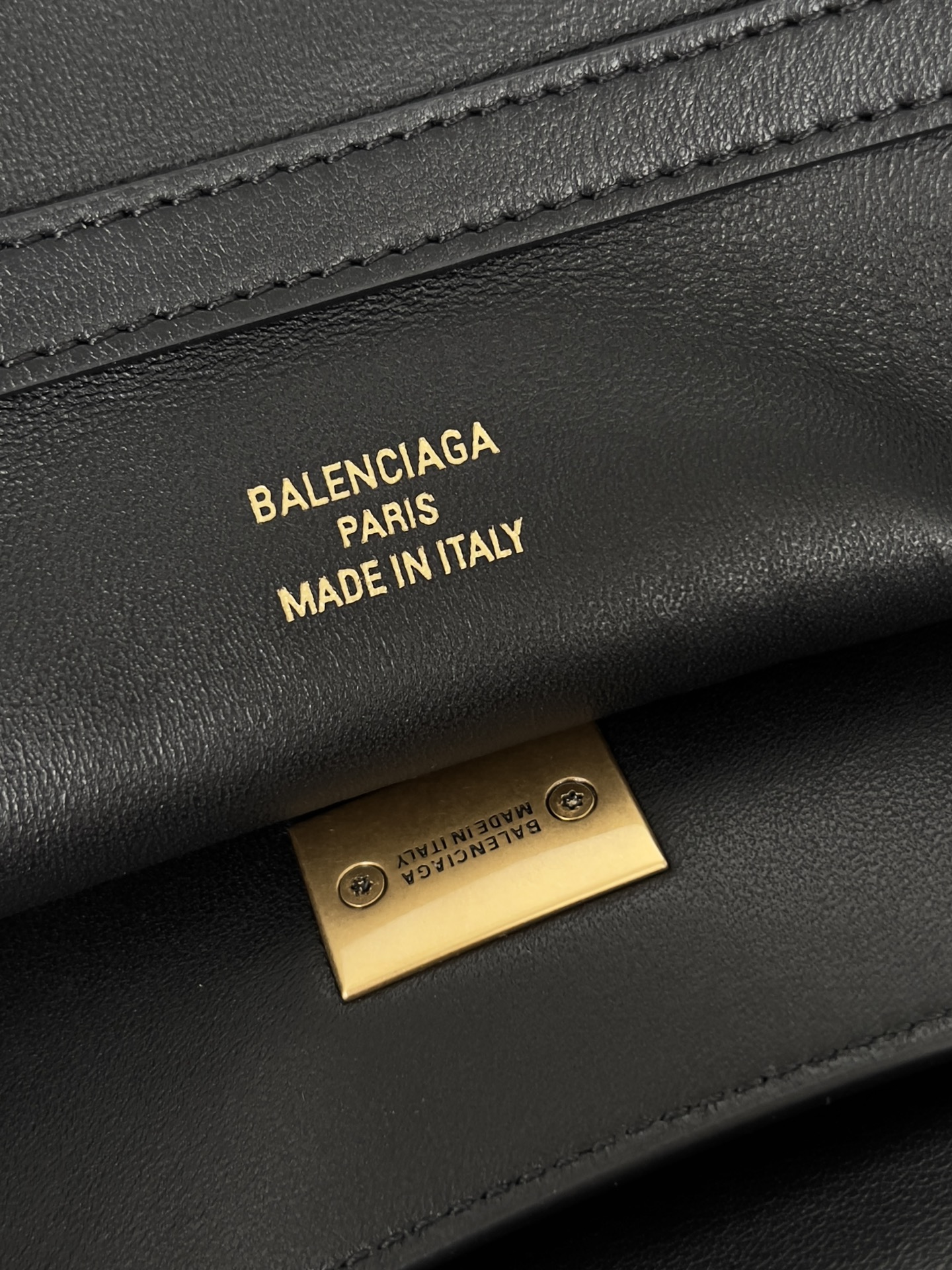 BALENCIAGA Rodeo Large Handbag in Black/Gold Hardware