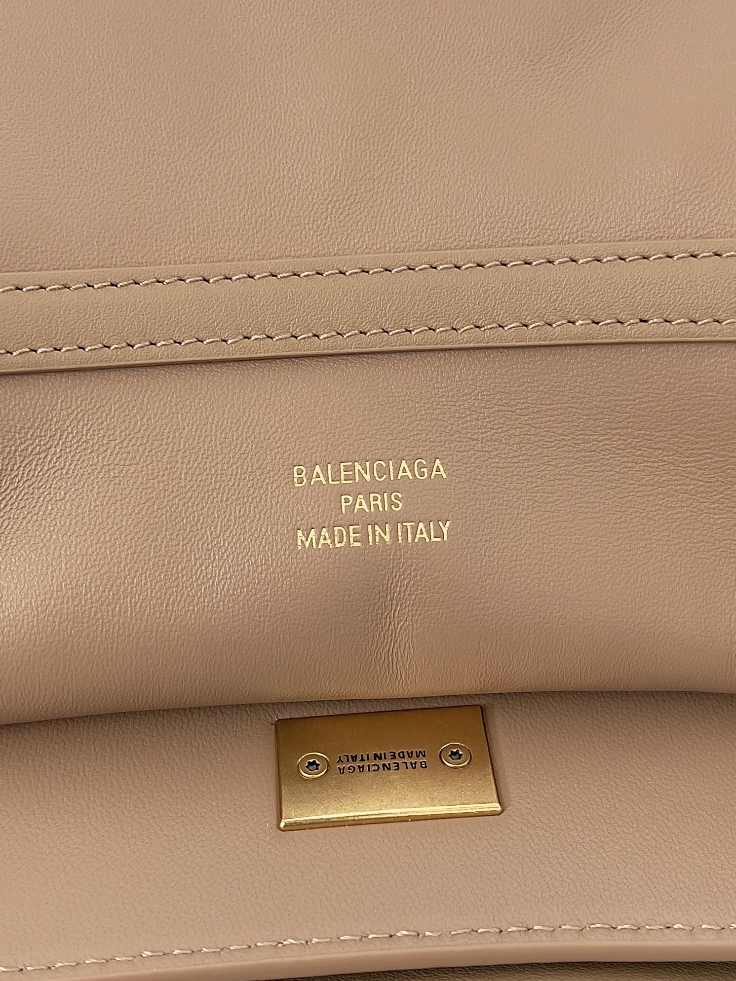 BALENCIAGA Rodeo Large Handbag in Latte/Gold Hardware