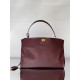 BALENCIAGA Rodeo Large Handbag in Burgundy/Gold Hardware