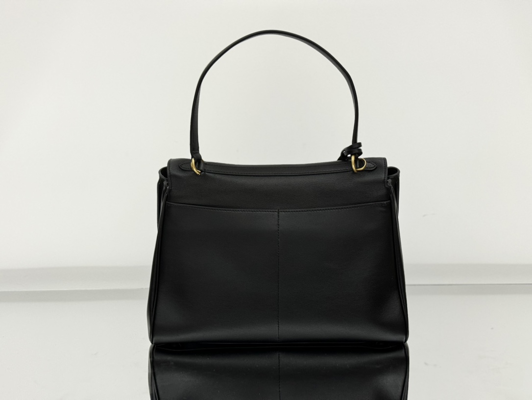 BALENCIAGA Rodeo Medium Handbag in Black/Gold Hardware