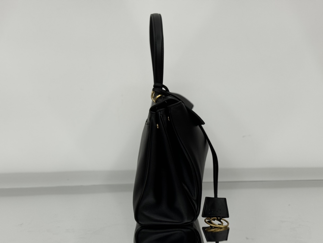 BALENCIAGA Rodeo Medium Handbag in Black/Gold Hardware