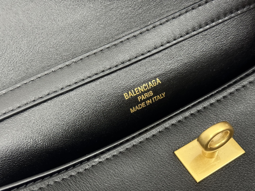 BALENCIAGA Rodeo Medium Handbag in Black/Gold Hardware