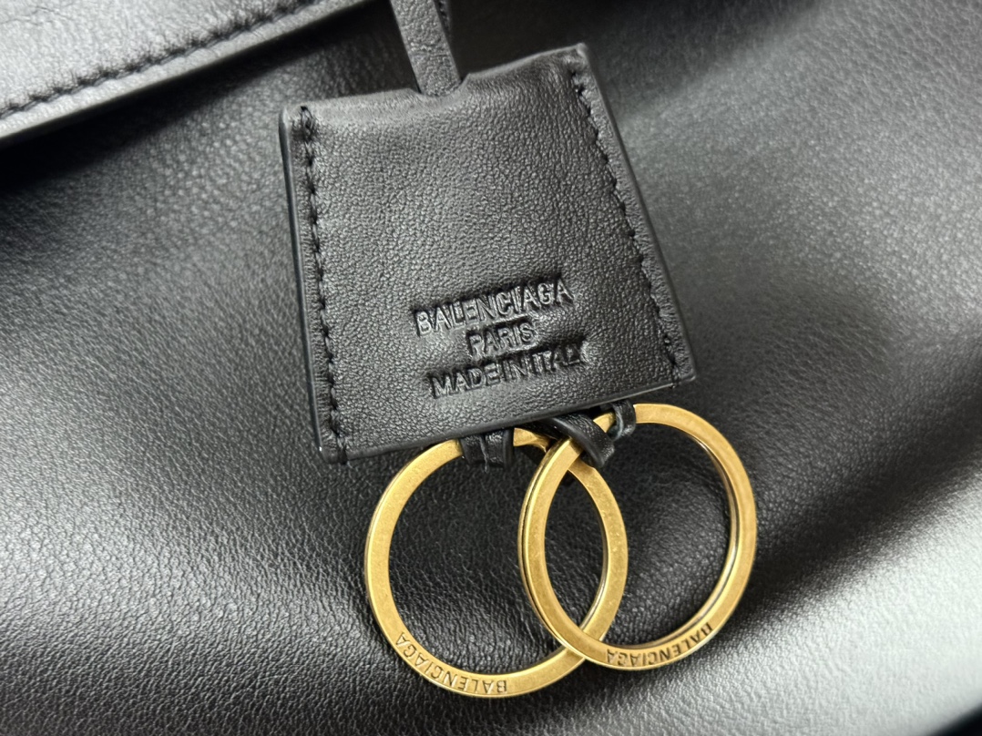 BALENCIAGA Rodeo Medium Handbag in Black/Gold Hardware