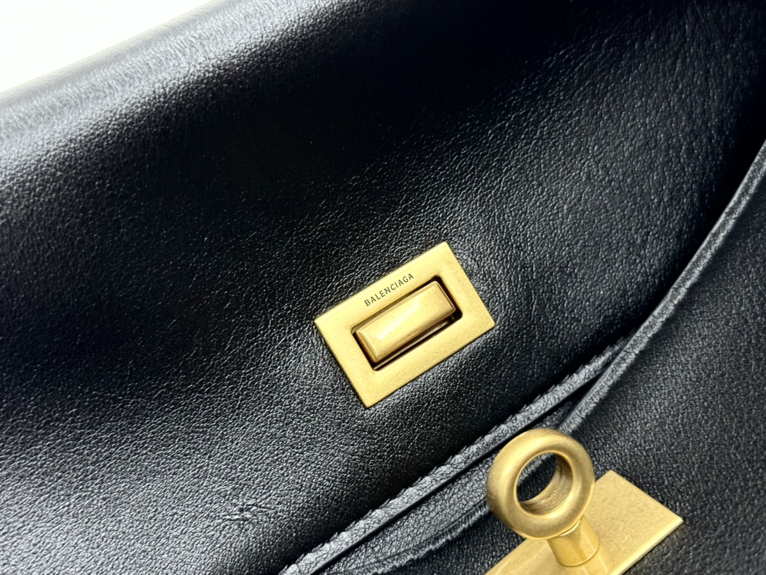 BALENCIAGA Rodeo Medium Handbag in Black/Gold Hardware