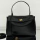 BALENCIAGA Rodeo Medium Handbag in Black/Gold Hardware