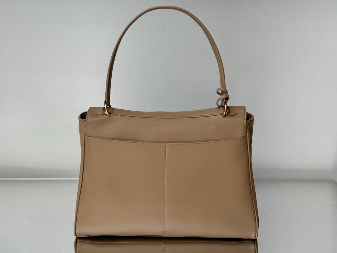 BALENCIAGA Rodeo Medium Handbag in Latte/Gold Hardware