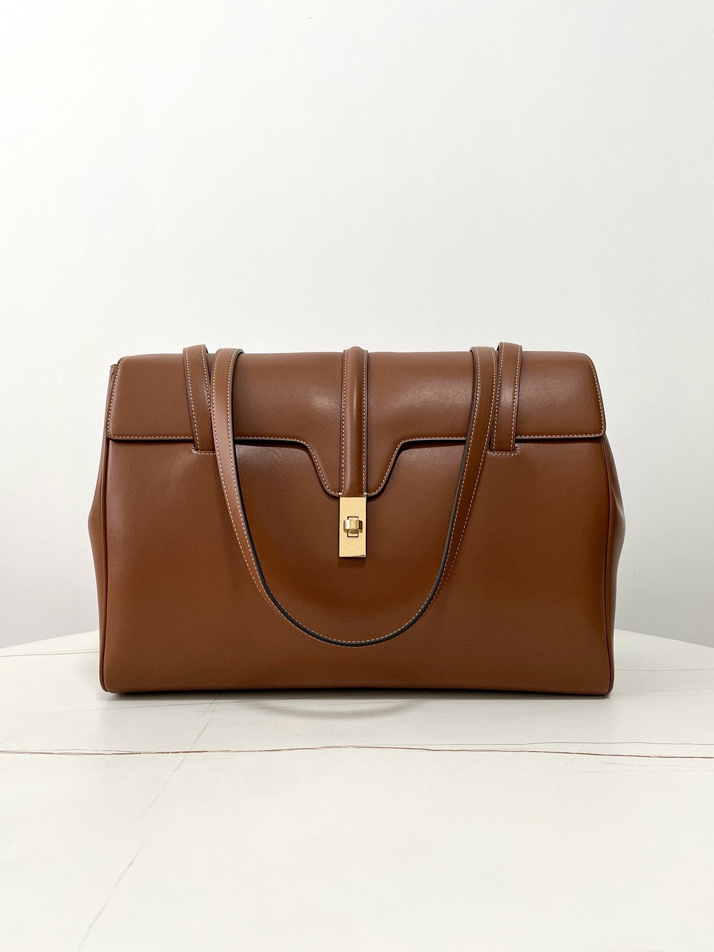 CELINE Large Soft 16 bag in Smooth Calfskin Tan 