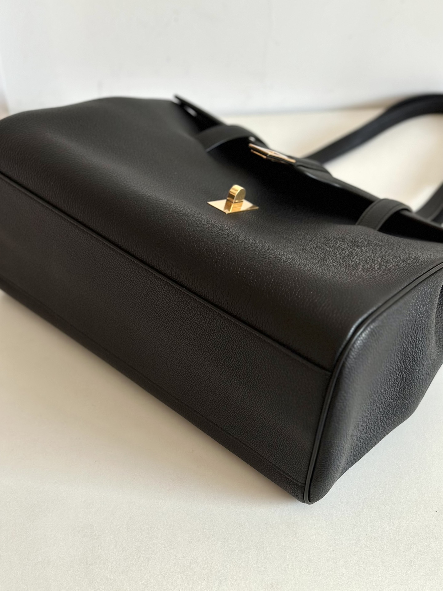 CELINE Large Soft 16 Bag in Supple Grained Calfskin Black