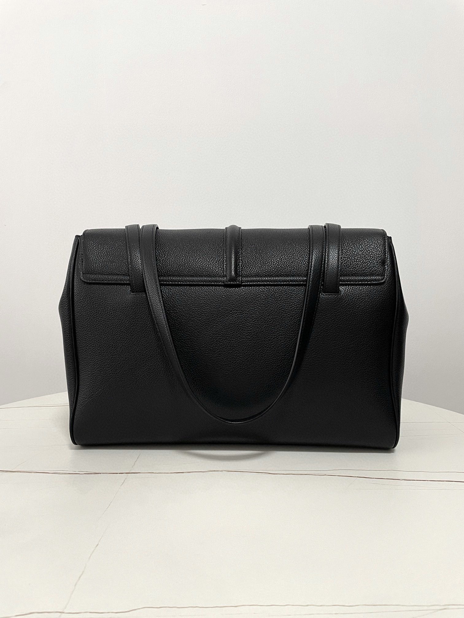 CELINE Large Soft 16 Bag in Supple Grained Calfskin Black