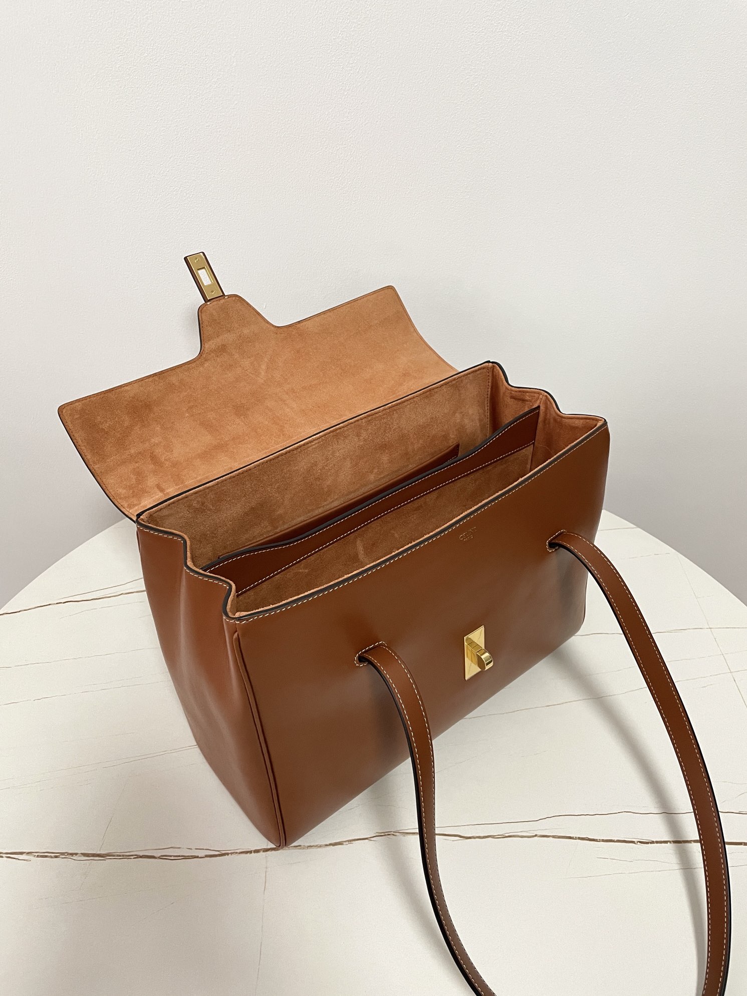 CELINE Medium Soft 16 bag in Smooth Calfskin Tan 