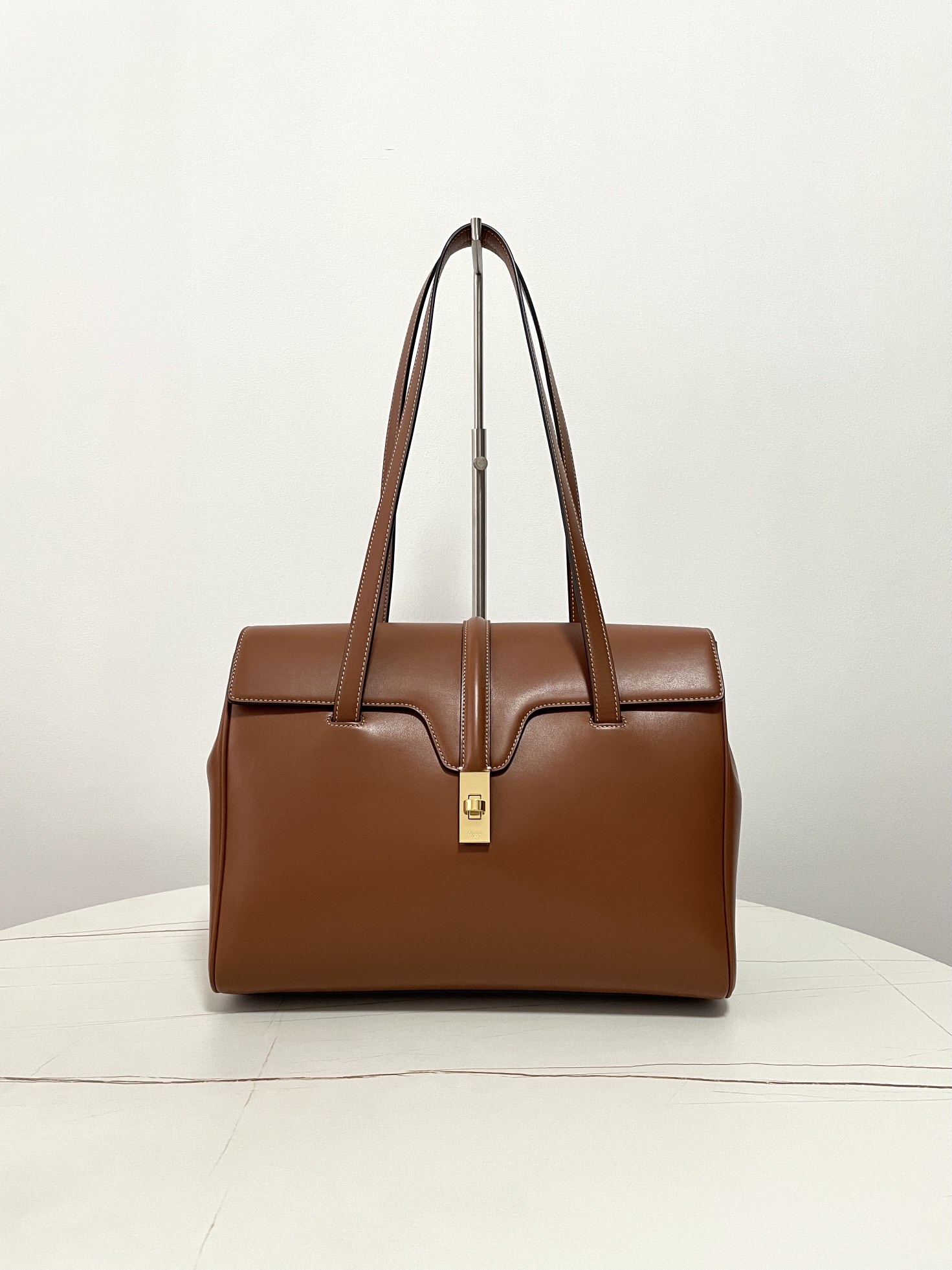 CELINE Medium Soft 16 bag in Smooth Calfskin Tan 