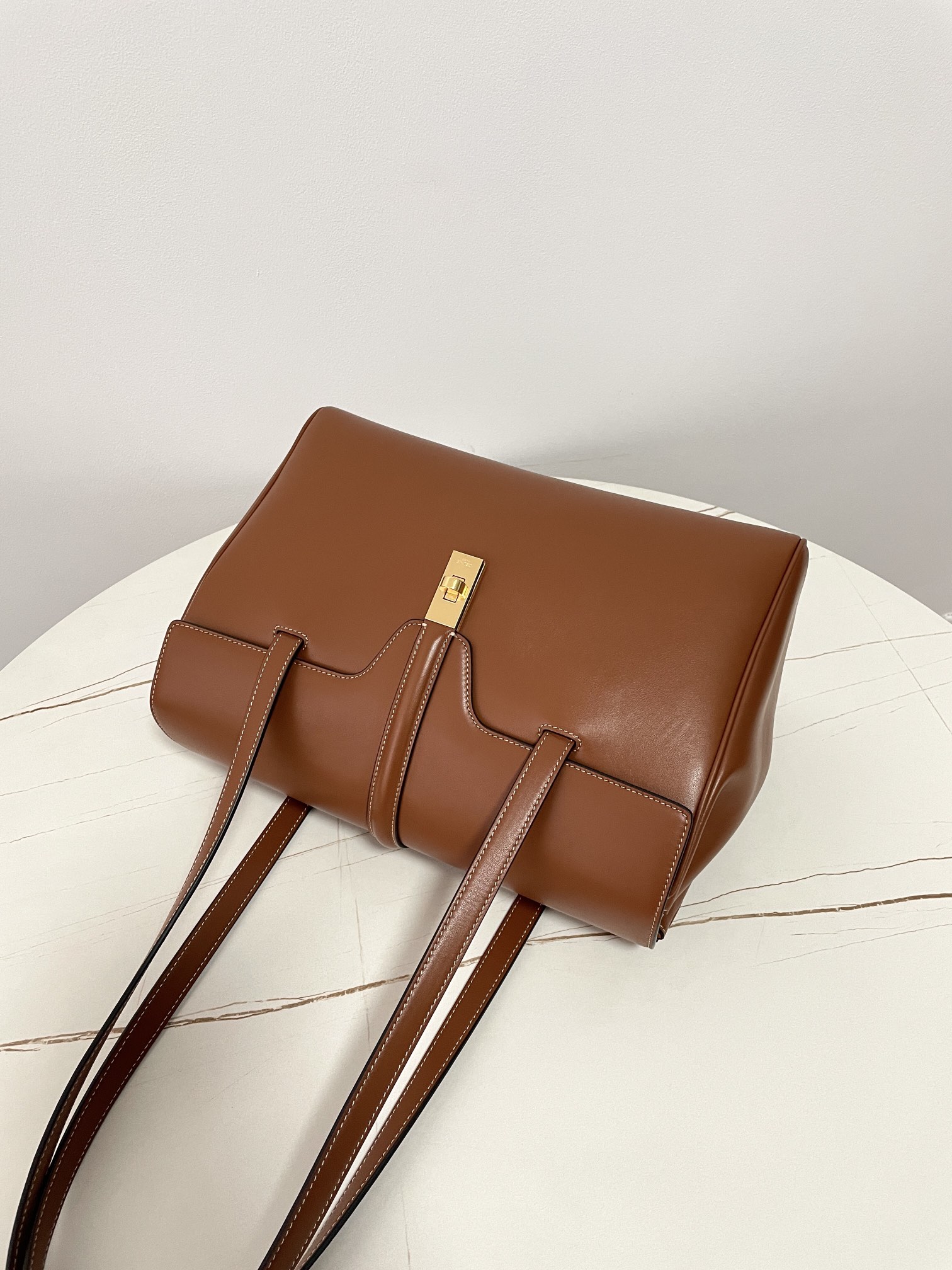 CELINE Medium Soft 16 bag in Smooth Calfskin Tan 