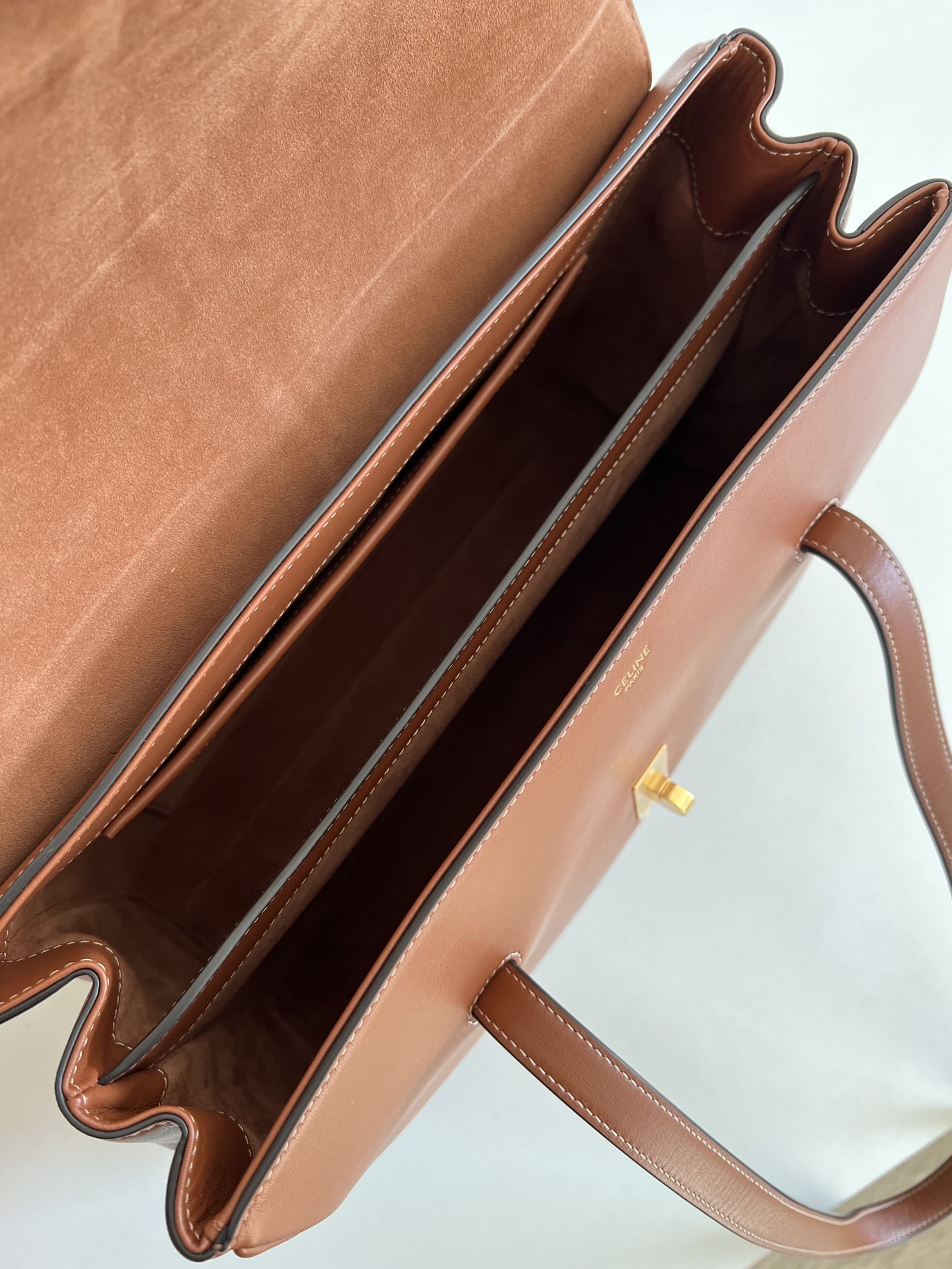 CELINE Medium Soft 16 bag in Smooth Calfskin Tan 