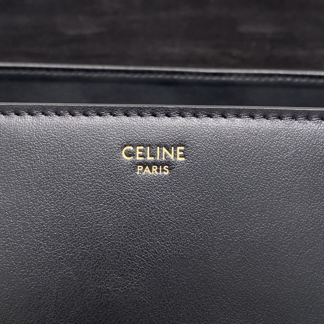 CELINE Medium Soft 16 bag in Smooth Calfskin Black