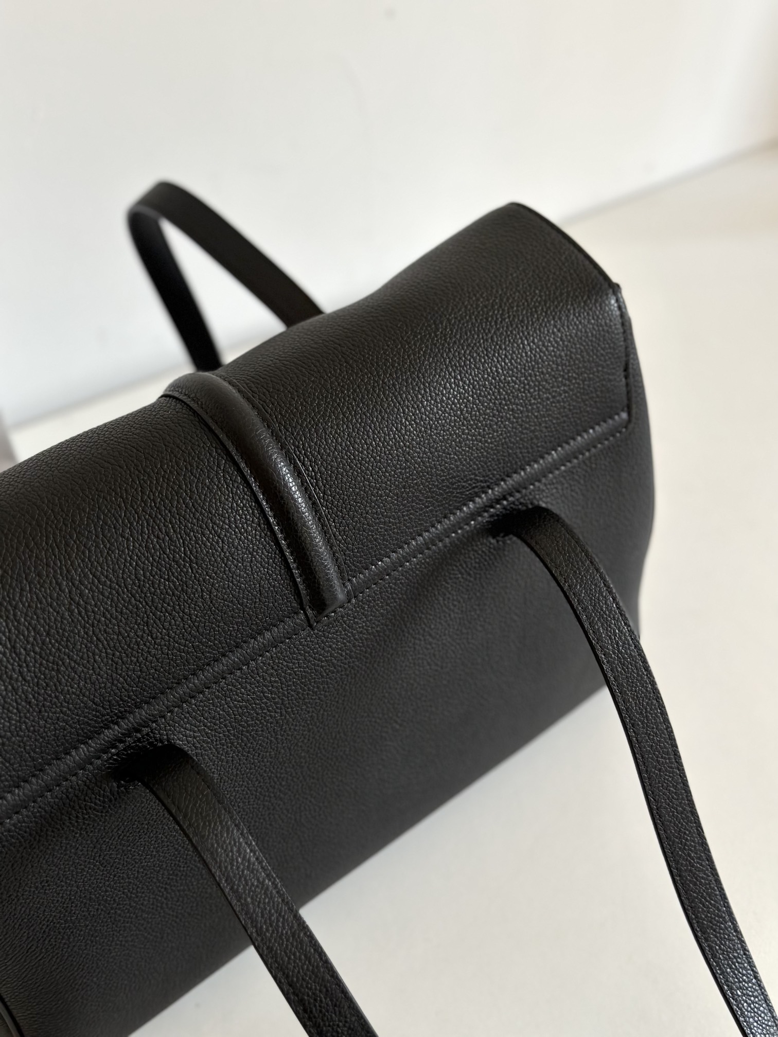 CELINE Medium Soft 16 bag in Supple Grained Calfskin Black