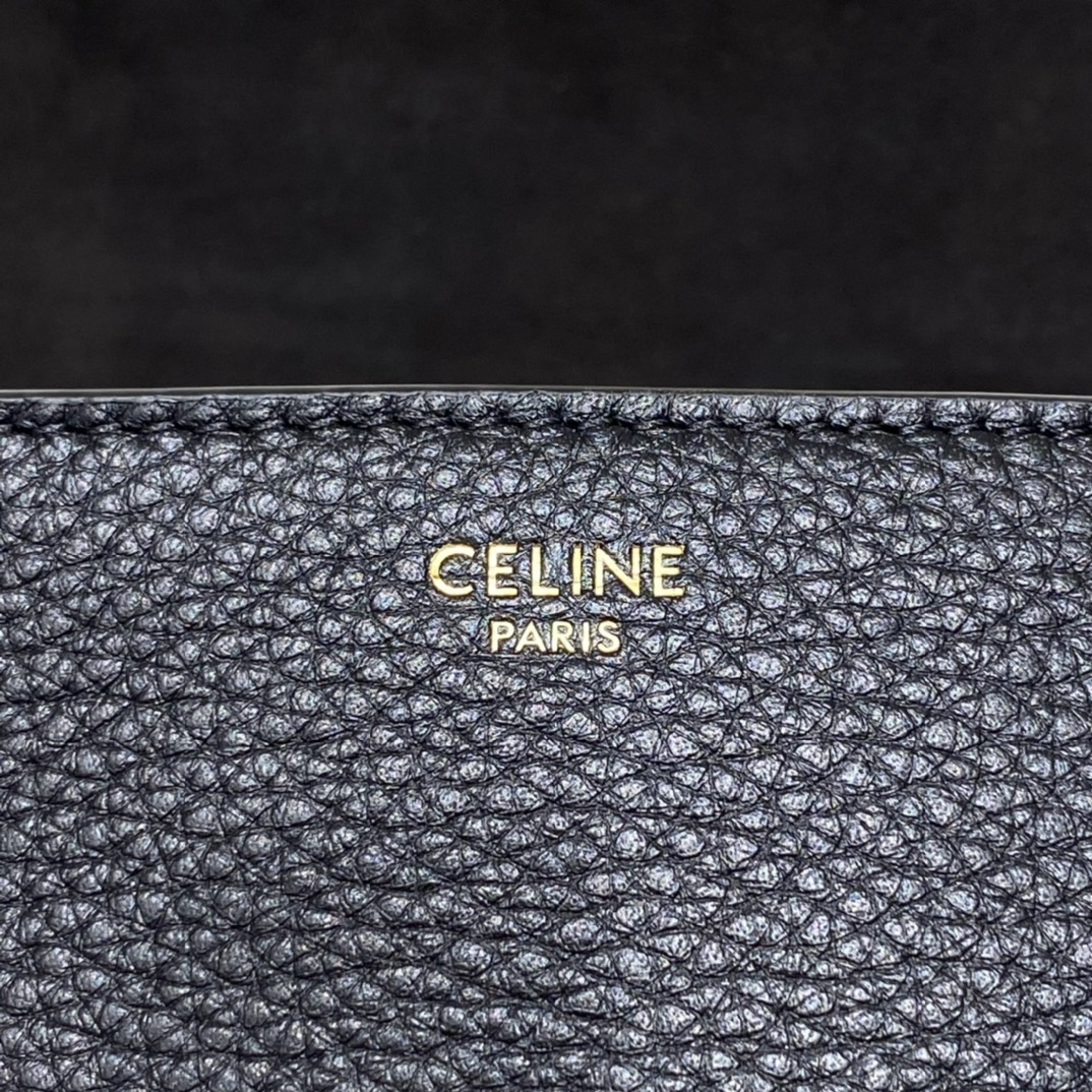 CELINE Medium Soft 16 bag in Supple Grained Calfskin Black