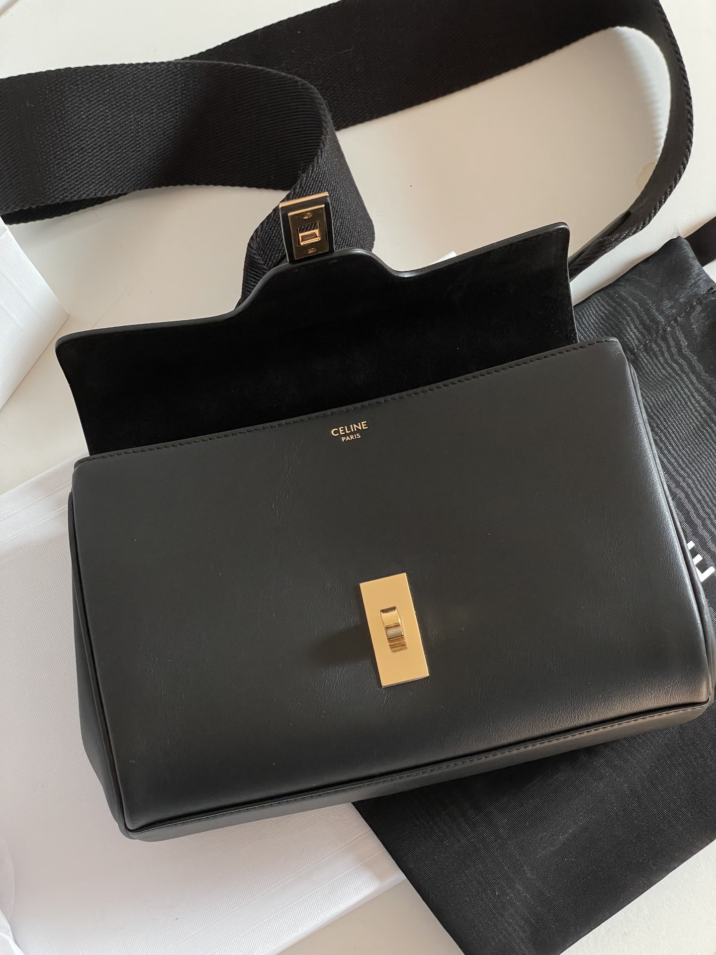 CELINE Teen Soft 16 in Smooth Calfskin Black