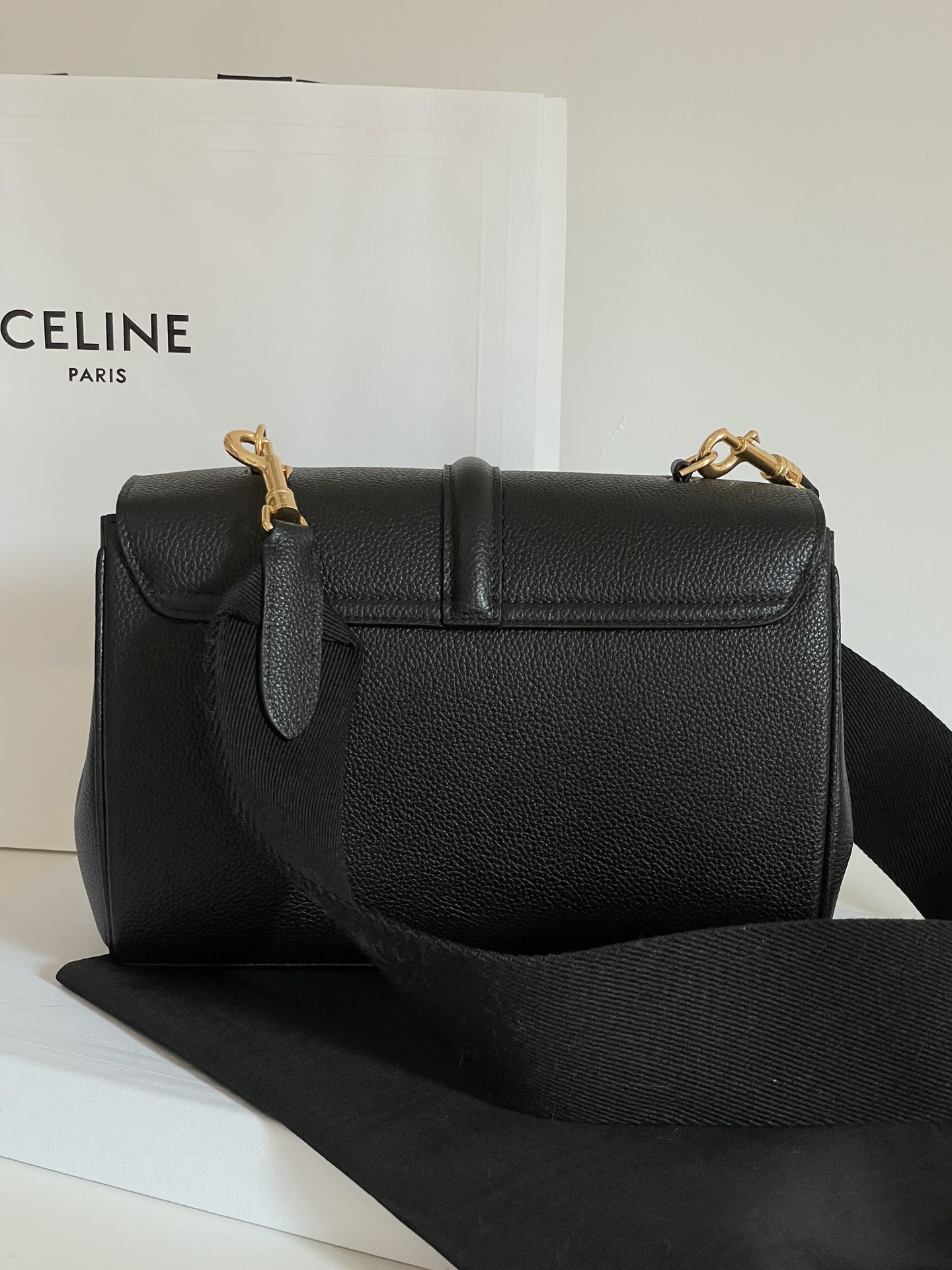 CELINE Teen 16 Soft in Supple Grained Calfskin Black