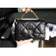 CHANEL Large 19 Flap Bag Black Lambskin Mixed Metal Hardware