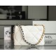 CHANEL Large 19 Flap Bag White Lambskin Mixed Metal Hardware