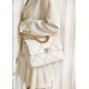 CHANEL Large 19 Flap Bag White Lambskin Mixed Metal Hardware