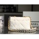 CHANEL Small 19 Flap Bag White Lambskin Mixed Metal Hardware