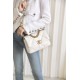 CHANEL Small 19 Flap Bag White Lambskin Mixed Metal Hardware