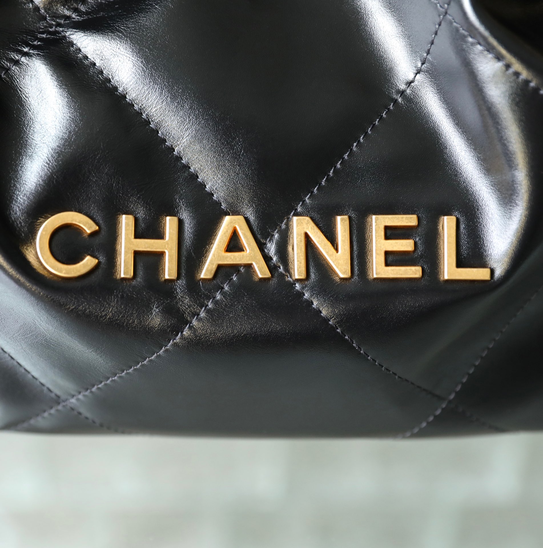 CHANEL Small 22 Bag Black Calfskin Gold Hardware