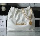 CHANEL Small 22 Bag White Calfskin Gold Hardware