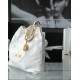 CHANEL Small 22 Bag White Calfskin Gold Hardware