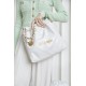 CHANEL Small 22 Bag White Calfskin Gold Hardware