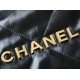 CHANEL Medium 22 Bag Black Calfskin Gold Hardware