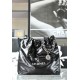 CHANEL Medium 22 Bag Black Calfskin Silver Hardware