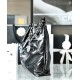 CHANEL Medium 22 Bag Black Calfskin Silver Hardware