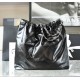 CHANEL Medium 22 Bag Black Calfskin Silver Hardware