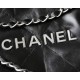 CHANEL Medium 22 Bag Black Calfskin Silver Hardware