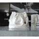 CHANEL Medium 22 Bag White Calfskin Gold Hardware