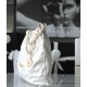 CHANEL Medium 22 Bag White Calfskin Gold Hardware