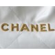 CHANEL Medium 22 Bag White Calfskin Gold Hardware