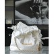 CHANEL Medium 22 Bag White Calfskin Gold Hardware