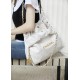 CHANEL Medium 22 Bag White Calfskin Gold Hardware