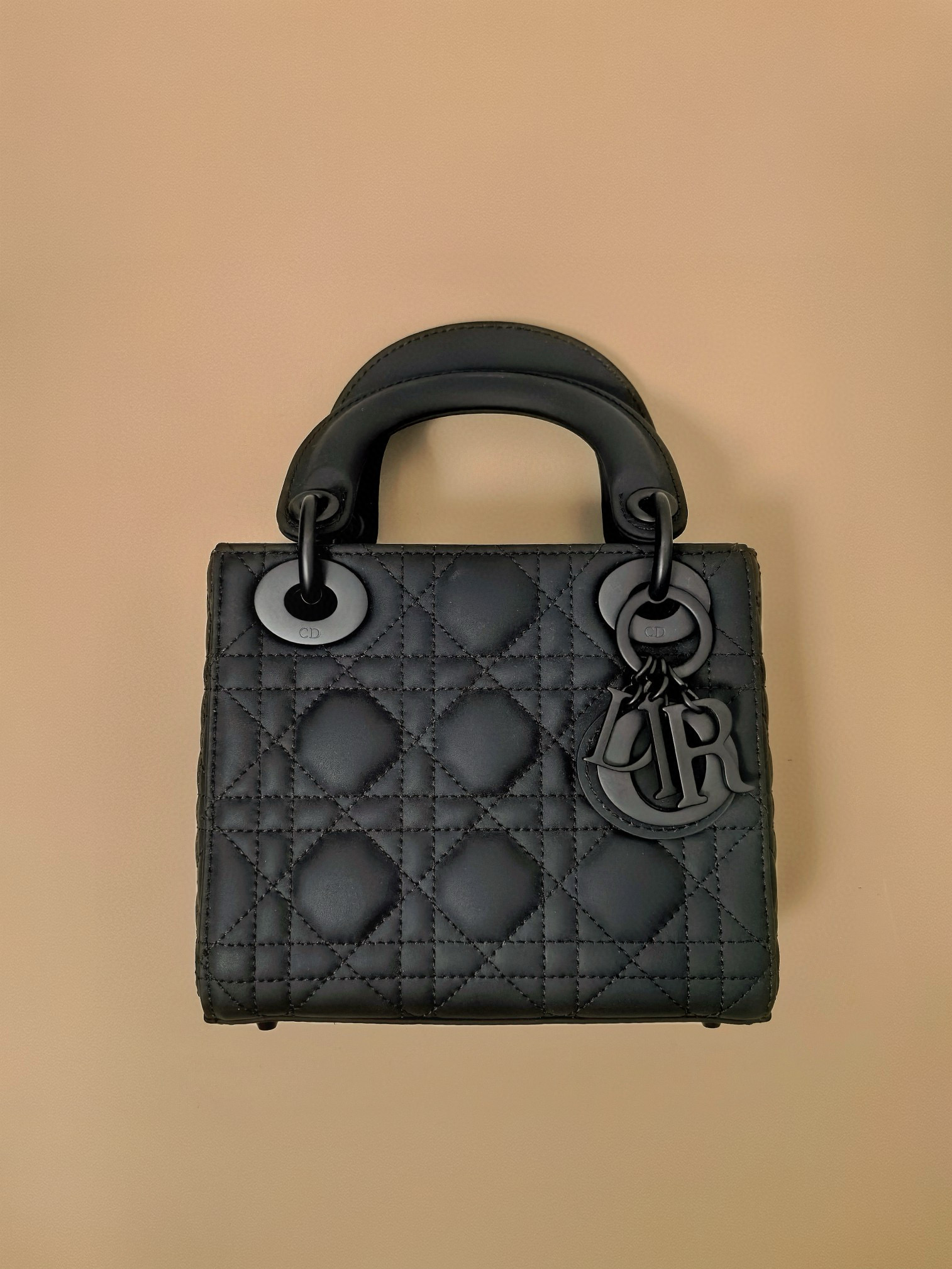 DIOR Mini Lady Dior Bag Black Ultramatte Cannage Calfskin