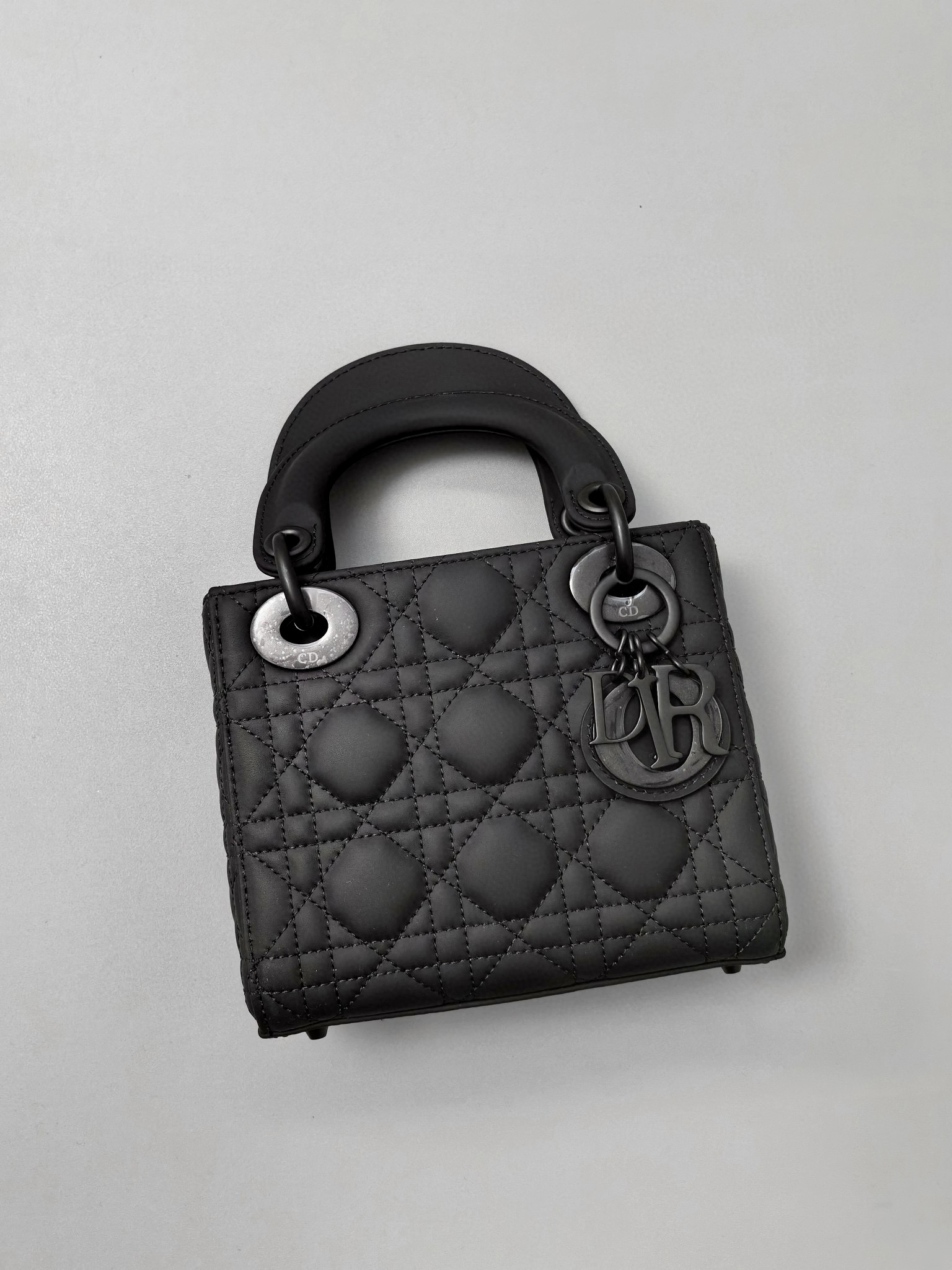 DIOR Mini Lady Dior Bag Black Ultramatte Cannage Calfskin