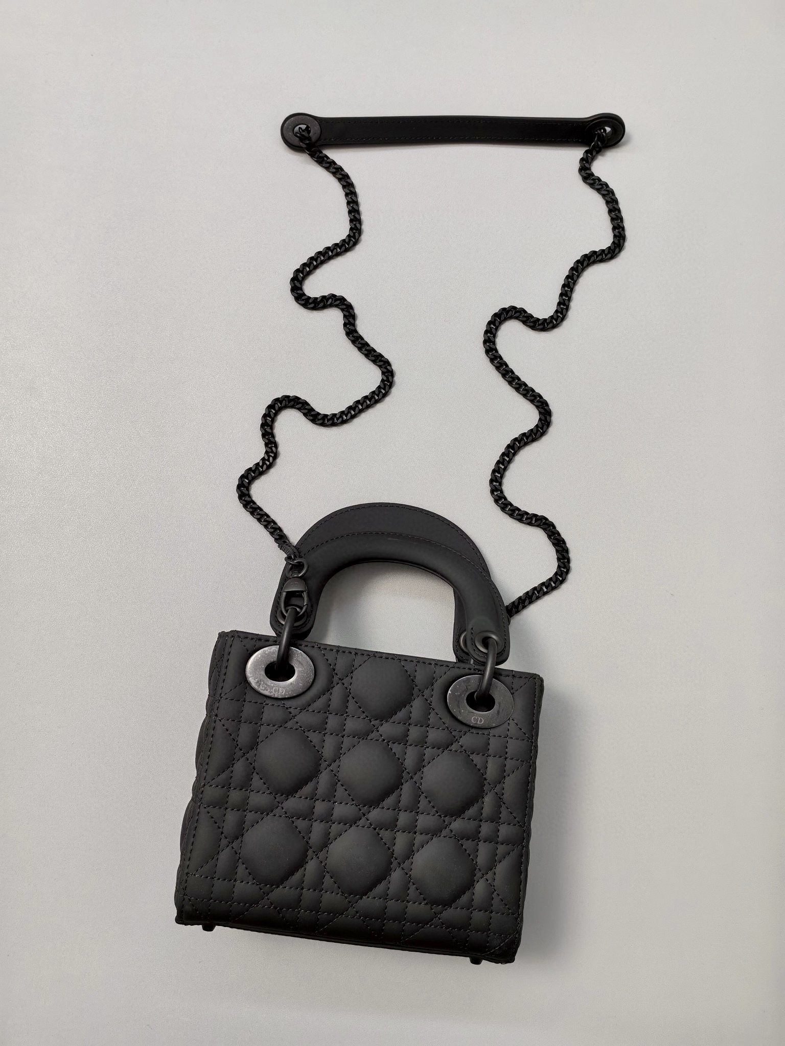 DIOR Mini Lady Dior Bag Black Ultramatte Cannage Calfskin