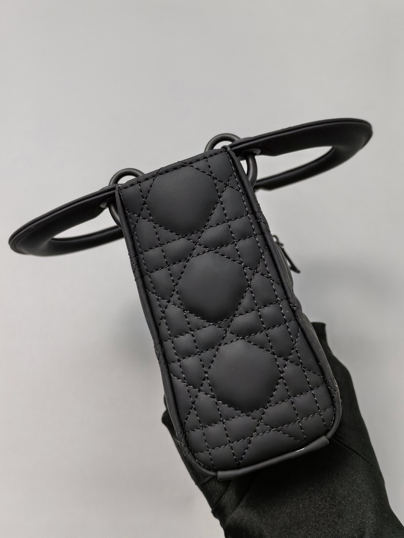 DIOR Mini Lady Dior Bag Black Ultramatte Cannage Calfskin