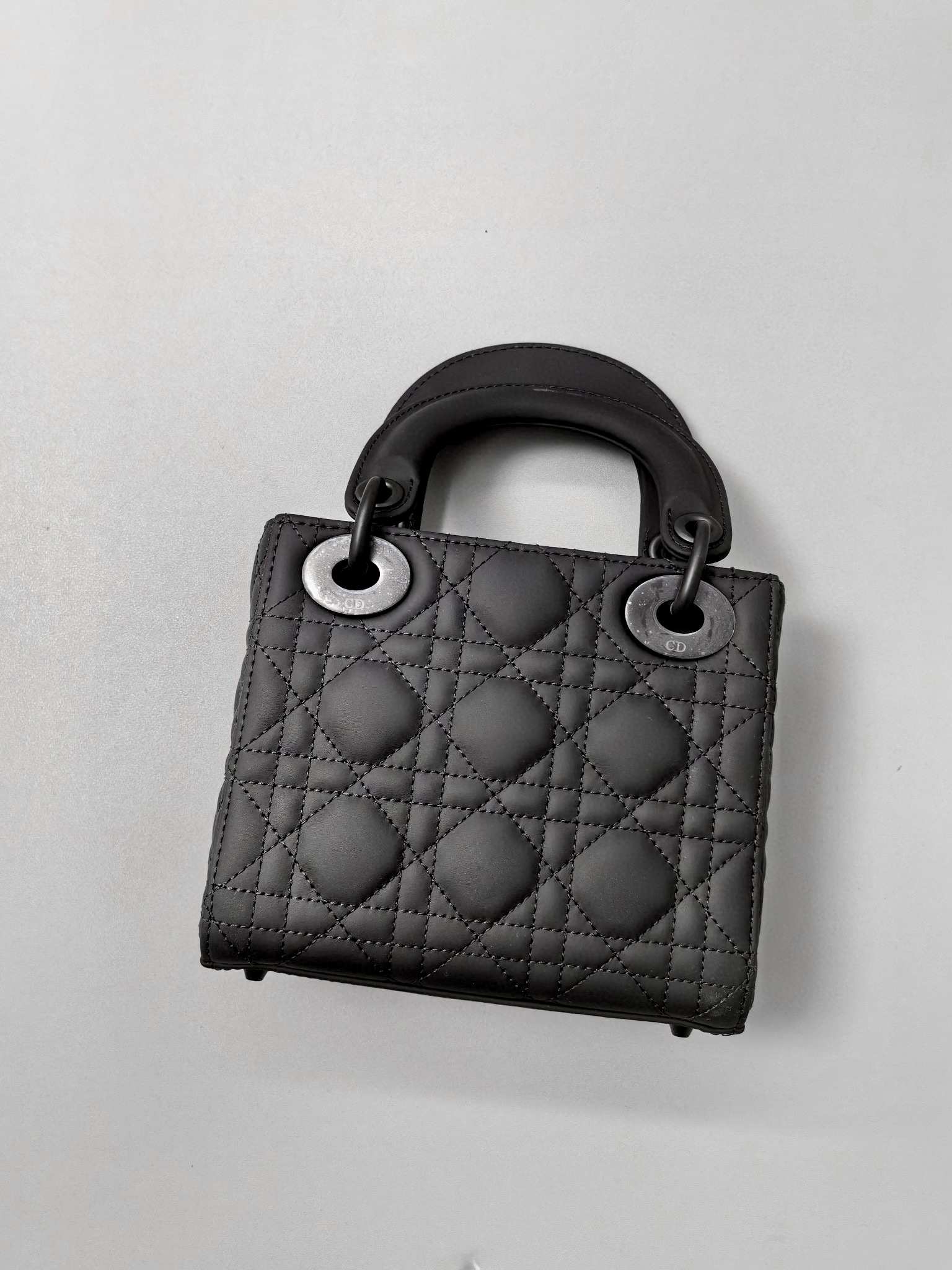 DIOR Mini Lady Dior Bag Black Ultramatte Cannage Calfskin